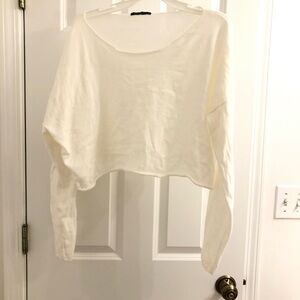 Brandy Melville Cream Crop Top sweater women’s sz S 100% cotton. EUC